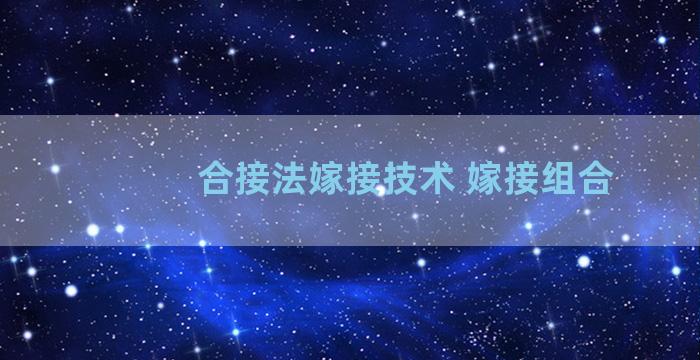 合接法嫁接技术 嫁接组合